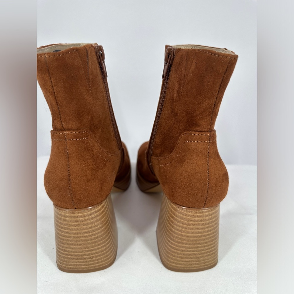 BP Nordstrom | Women’s 5.5 Keyla Brown Faux Suede Block Ankle Boots - Picture 7 of 9